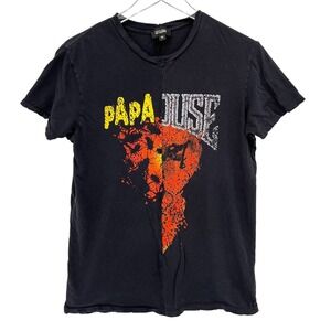 Kayzo Papa Roach Split Graphic Band Tee Distressed Black 100% Cotton Size Medium